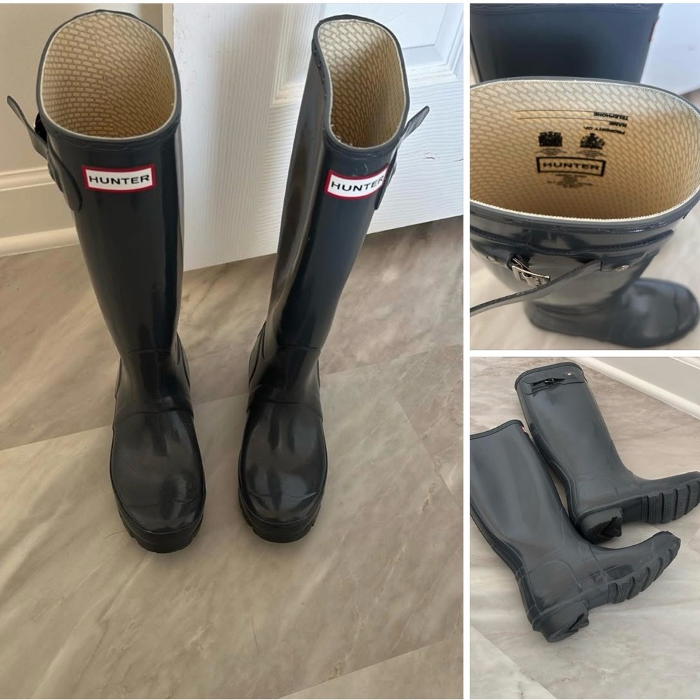 Hunter Glossy Black Rain Boots